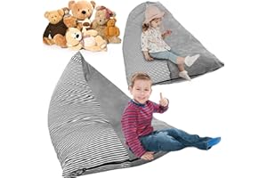 AMIGOB DBREAKS Sitzsack Kinder, Spielzeug Aufbewahrung, Organizer für Kuscheltier, stofftier, faltbar Aufbewahrungstasche, extra groß 200L Sitzsäcke Stühle Sofa-Sitz (Streifen)