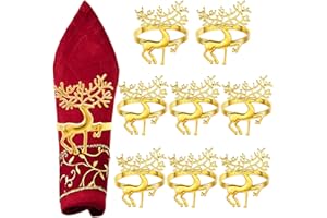 MUNSKT Portatovaglioli Natalizi, 8 Pezzi Fermatovaglioli per Decorare la Tavola Durante la Cena di Natale, Il Ringraziamento e Altre Festività