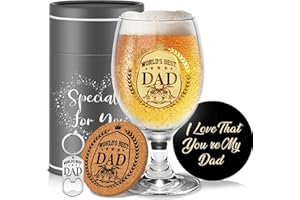 Yalucky Verres à Bière Personnalisés pour Papa - Cadeaux de la Part d'une Fille ou d'un Fils pour la Fête des Pères, Noël et Anniversaire