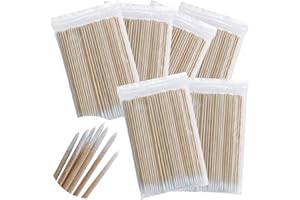Orrdiffi 600 Stück Wattestäbchen holz spitz reinigungsstäbchen cotton swabs microstäbchen holzstäbchen für Tattoo, Augenbrauen, Beauty, lippenstift,wimpern, Make-up, Nägel,augenbrauen tattoo（10cm）