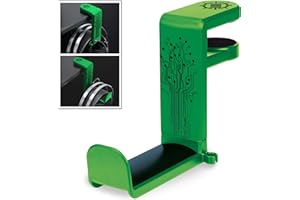 ENHANCE PC Soporte Auriculares Gaming - Soporte para Auriculares De Escritorio con Rotación Ajustable 360, Abrazadera De Gancho para Auriculares Debajo del Escritorio, Ajuste Universal - Verde