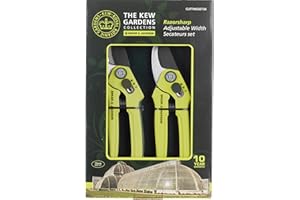 Spear & Jackson CUTTINGSET3K Kew Gardens Collection Adjustable Width Bypass & Anvil Secateur Set, Green