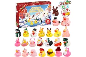 TENGWUDZ Calendario de Adviento 2025 para Niños con Patitos de Goma para el Baño, Juguetes para Niños, Niñas y Bebés, Regalos para Fiestas de Navidad y Pequeños Regalos