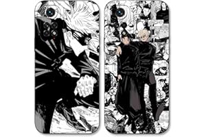 LYUBFDC 2 Piezas Anime Funda para Xiaomi Redmi Note 11S(4G)/ Note 11 6.43'' Cover Jujutsu Kaisen Gojo Satoru Itadori Yuji Patrón Fine Diseño Manga Carcasa Protecciones para Las Lentes Protectora Case Fundas