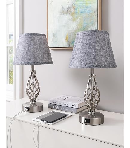SKLUM Darday Tischlampe Aus Metall Grau Chrom