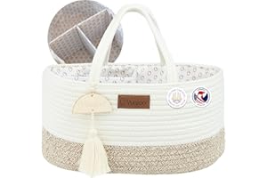 Yunioo Organisateur de panier à couches pour Bébé│Organisateur de table à langer pour chambre d'enfant│Sac à langer│Panier de rangement pour couches│Organisateur de jouets│Panier à langer