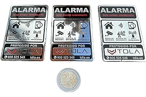 EWIG NO PARECE REAL, LO ES Disuasorio Alarma. 3 Etiquetas adhesivas de ALUMINIO resistente agua. PUERTA VENTANA BUZON