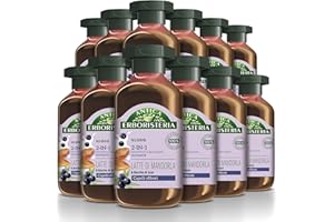 Antica Erboristeria 2 in 1 Shampoo Nutriente Latte di Mandorla, Shampoo e Balsamo per Capelli Rovinati con Ingredienti Naturali, 12 pezzi x 225 ml