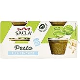 Saclà, Pesto alla Genovese 4xME, Senza Aglio, Condimento per Pasta e per Arricchire i Tuoi Piatti, con Basilico Italiano, 4 M