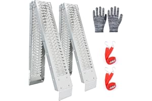 LIEKUMM 2PCS Motorcycle Ramp, 210 x 22 cm Motorbike Ramps for Vans, 440 kg Capacity Van Loading Ramp Folding, Ramps for Mobility Scooters, Dirt Bike, Motorcycle, Trailer, ATV, UTV, Tractor, Lawn Mower