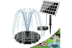 SZMP 2-i-1 avtagbar flytande solfontänsats, 2026 uppgradering gör-det-själv 3,5 W solpanel vattenpump fungerar i skugga för fågelbad, vattenfunktion, trädgård, utomhus – 8 munstycken, 3 m nätsladd