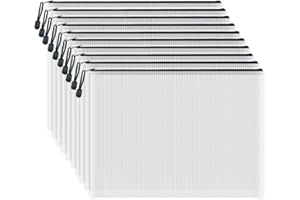 ‎COWORK-UP COWORK-UP 10 Stücke Dokumententasche B4, Kunststoff Datei Taschen mit Reißverschluss für Datei, Papier, Dokumente, Kosmetika, Hausaufgaben und Reisezubehör