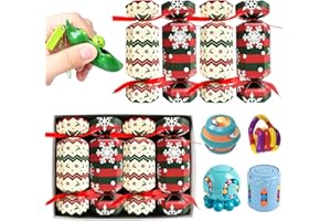 POPOYU Lot de 4 Crackers de Noël de Luxe avec Cadeaux, Crackers de Noël Inhabituels avec Jouets à Remonter, Cadeaux Fantaisie pour Enfants