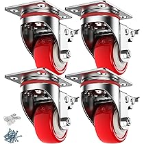 Youery Möbelrollen Schwerlast 38mm - 4x Bockrollen Ohne Bremsen Bis 200kg