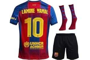 Gokaynex Barcelona Lamine Yamal #19 Sets Negro Camiseta Niños Calcetines y Pantalones Cortos Camiseta Deportiva para Niños, Camiseta de Fútbol para Niños, Camiseta de Entrenamiento Infantil con Corto
