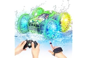 AmazeFun Amphibienfahrzeug Ferngesteuertes Auto ab 4 5 6 7 8 9 Jahre Gestensensor RC Auto Indoor & Outdoor Spielzeug für Kinder Ferngesteuertes Boot Pool Strand Spielzeug Geburtstags Geschenke Junge