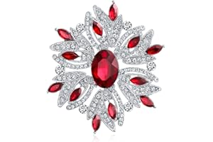 BLING JEWELRY Moda Grande Dichiarazione Stile Vintage Simulato Gemstone Sciarpa Fiore Art Deco Spilla Per Le Donne