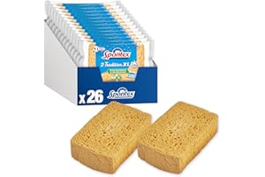 SPONTEX - Eponge Tradition N°4-26 éponges végétales Ultra absorbantes (13 Paquets de 2). Eponges Vaisselle végétales et compostables
