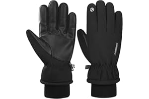 coskefy Thermal Gloves, -20℉ Coldproof Touchscreen Ski Gloves Waterproof Winter 3M Thinsulate Snow Mitten for Walking Hiking