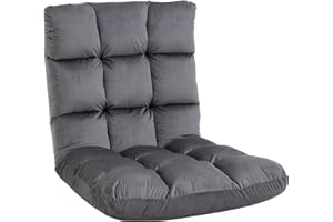 Fotel rozkładany HOMCOM Leniwy fotel Grand Confort Pochylenie oparcia Wielopozycyjne 90 ° -180 ° Flanelowa wyściółka poliestrowa Ciemnoszary