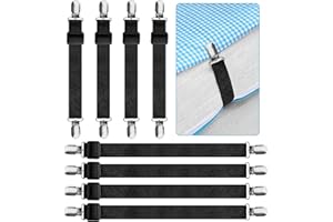 KEELYY Verstellbare Bettlakenspanner, 8 Stück bettlaken spanngurte mit Metallclips, Elastische Bettlakenspanner, schwarz Betttuchspanner, Lakenspanner für Bettlaken, Matratze, Bügelbrett Oder Sofa