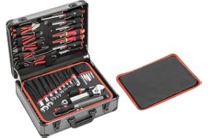 GEDORE red Werkzeugkoffer, Set 138-teilig, gefüllt, Werkzeug für Hand- und Heimwerker, im Aluminiumkoffer, R46007138