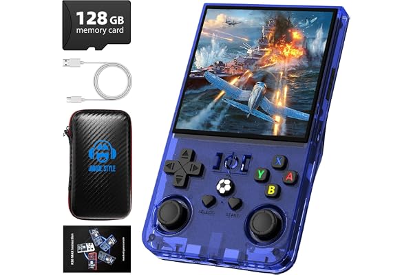 R36MAX - Console de jeu portable rétro - Système open source 128 Go - Prend en charge 30 émulateurs - Écran IPS rétro de 4,0 pouces - Batterie de 4000 mAh - Console de jeu vidéo portable pour Noël