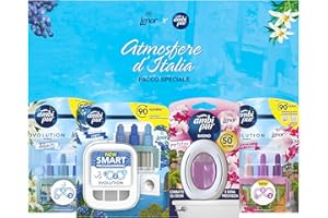 Ambi Pur Profumatore Per Ambienti, Idea Regalo, Lenor Atmosere D'Italia, 1 Diffusore Elettrico 3Volution, 2 Ricariche E 1 Profumatore Bagno Elimina Odori