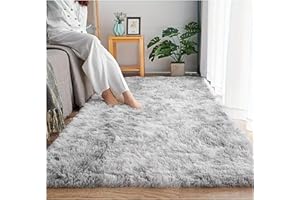 Bibykivn Tappeto Salotto Moderno Peluche Lavabile, Pelo Lungo Tappeti Antiscivolo Fondo, Tappeto Camera da letto per Soggiorno Corridoio Cameretta (Grigio Chiaro, 140x200 cm)
