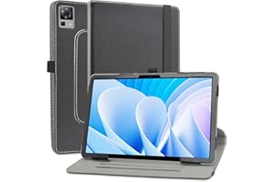 MAMA MOUTH Compatible with DOOGEE T40 Rotation Case,360 Degree Rotating With Cute Pattern Sleeve Cover for DOOGEE T40 / DOOGEE T30 Pro/DOOGEE T30 Ultra/DOOGEE T30s 11 Inch Tablet,Black