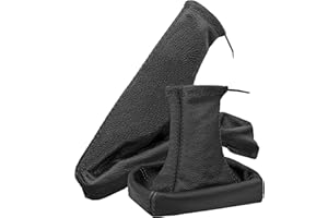 L & P CAR DESIGN Cuffia cambio e Freno a mano compatibile con Opel Astra G 1998-2004 - nero - vera pelle - leva cambio manuale - (A099-10)