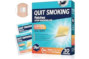 Uocasi Stop Aid Craving Control Patch, Step 1, Helping Quit Aid Patch, Stop Patches, 30 adhesivos, 21 mg entregados en 24 horas, paquete de 30 adhesivos (100% a base de plantas naturales)