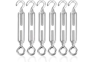 HURUIRUI huruiurui M5 Tiranti per Filo Acciaio Tenditore Acciaio Tenditore Filo Stendibiancheria 304 Inox Tiranti Rete Recinzione Tenditori Regolabile per Recinzioni Supportos Piantes Tende Da Sole 6pcs