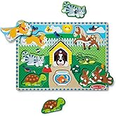 Melissa & Doug 19053 Ahşap Tutmalı Yapboz, Evcil Hayvanlar
