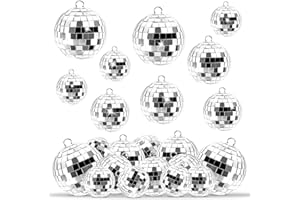 YGKYMVW Disco Spiegel Ball, 25 Stück Silber Hängekugel Spiegelkugel Discokugeln Mini Discokugel Deko, Kleine Discokugeln zum Aufhängen für Weihnachtsbaum Party Hochzeit Deko