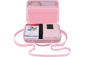 Elonbo Canon Selphy CP1500 Compact Photo Printer Valise Portable Bluetooth Impression Instantanée Sac de Rangement pour Appareil Photo Sac en Filet pour Câble de Papier Photo Zink, Couleur Rose