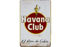 LUCKYLINDE 30 x 20 cm retro blaszana tabliczka pasująca do miłośników Havanna Club - Vintage Rum, Cuba Libre, tabliczka barowa