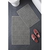 Luna Antrasit/Gri 2&rsquo;li Paspas Takımı Banyo, Yumuşak,Makinede Yıkanabilir,60x100+50x60