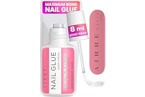 AIRRE NAILS AIRRE Pegamento de Uñas Extra Fuerte con Punta Del Cepillo (8 mL) Transparente, Súper Adhesivo para Pegar Uñas Postizas, Adhesivos Acrílicos, Aplicación Precisa, inc. Preparación-Lima
