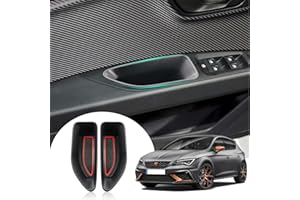 LFOTPP Seat Leon 5F FR ST MK3 Door Handle Storage Compartment Accessories Car Door Storage Box Container (Red)