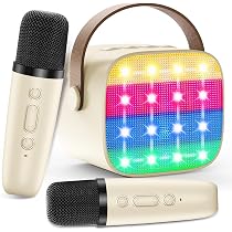 Karaoké pour enfants, mini-karaoké avec 2 microphones, enceinte Bluetooth avec
