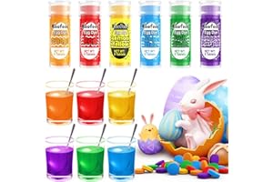 KICOFOOD Easter Food Colouring - 48 Pieces Easter Egg Decoration Dye Tablets, 6 Colours Easter Egg Craft Dye, Easter Egg Decorations for Kids - Yellow, Red, Blue, Green, Orange, Purple