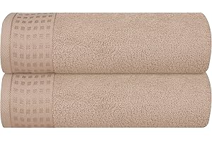 GLAMBURG Baumwolle 2er-Pack Oversized Badetuch-Set 70 x 140 cm, große Badetücher, Ultra saugfähig, kompakt, Umweltfreundlich und 100% recycelbar, schnell trocknend und leicht, Bräunen