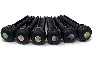 Crosby Slotted Pure Ebony Bridge Pins with Abalone Dot Inlay for 6 & 12 String Acoustic Guitar