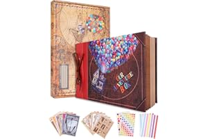 COMBIUBIU Our Adventure Book Album Photo Scrapbooking,Livre d'or Mariage,Livre d'or Anniversaire,Album Photo Mariage,Noël Anniversaire Anniversaire,Cadeau Saint Valentin(80 Pages)(Le Ballon)