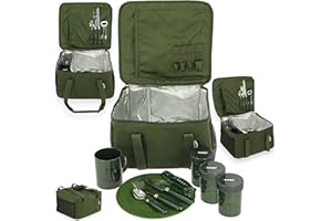 LIDSTERS FISHING SUPPLIES NGT Food Brew Kit Bag Insulated Cooler Bag with Mugs Pots Plates Cutlery Set