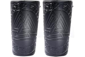 Mayting 2 Pcs Brassards Viking en Cuir, Protège Bras de Tir à l'arc Norse Odin Rune Bracelet en Cuir Embossé Médiéval Rétro Gauntlet Bracelet