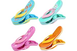 ALBEFER Towel Clips for Sun Loungers 4 Pcs Beach Towel Clips Multicolor Large Plastic Laundry Clip Clothes Pegs, Duvet Clips, Slipper Shape Towel Pegs for Sun Lounger Beach Chairs Home Pool