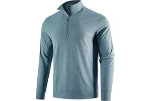E-LIINJOYE Herren-Pullover mit Viertelreißverschluss, langärmlig, schnell trocknend, aktives Oberteil, leicht, Outdoor, Angeln, Golf, Sweatshirts