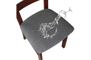 LANSHENG Coprisedie per Sedia 2/4 Pezzi Coprisedia Elasticizzato Coprisedia Senza Schienale Jacquard Coprisedia Coprisedili da Pranzo Coprisedili per sedie impermeabili (Grigio scuro, 6)